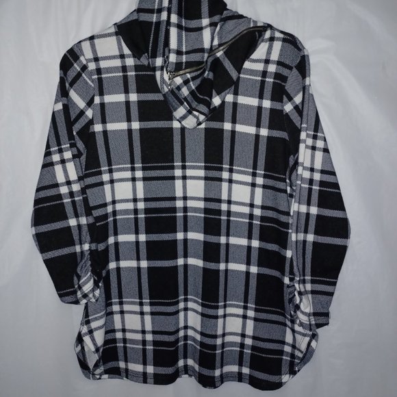 ADRIENNE VITTADINI WOMEN'S PLAID LONG SLEEVE COWL NECK TOP - Picture 10 of 13